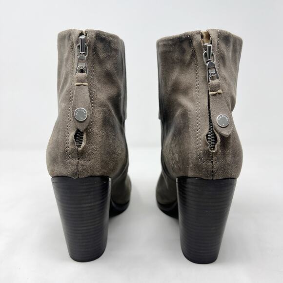 [Rag & Bone] Distressed Brown Newbury Leather Chunky Heel Ankle Boots Sz US 9.5 - Picture 2 of 12